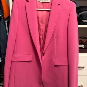 Zara Women's Bold Pink Blazer